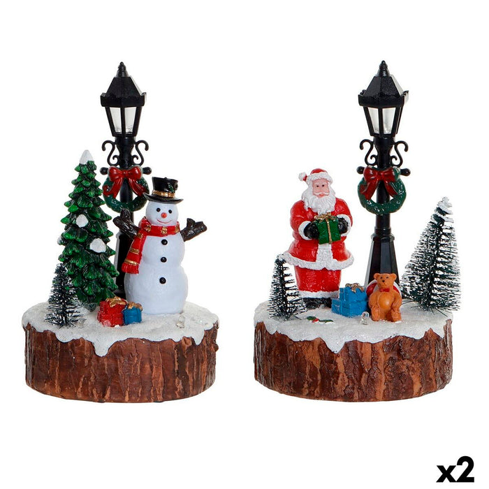 Decorative Figure DKD Home Decor LED Light Resin Snow Doll (9 x 9 x 13 cm) (2 Units)