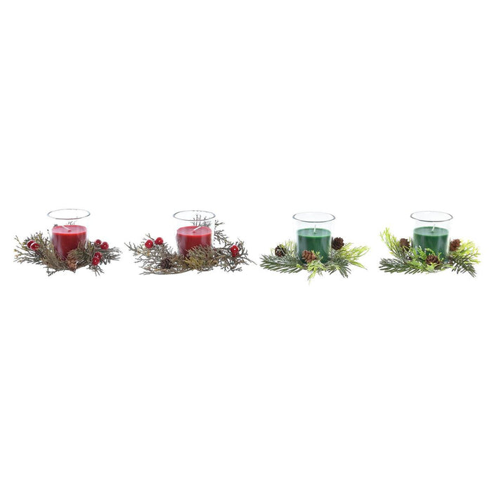 Ensemble de Bougies DKD Home Decor Noël (5,5 x 5,5 x 6 cm) (2 Unités)