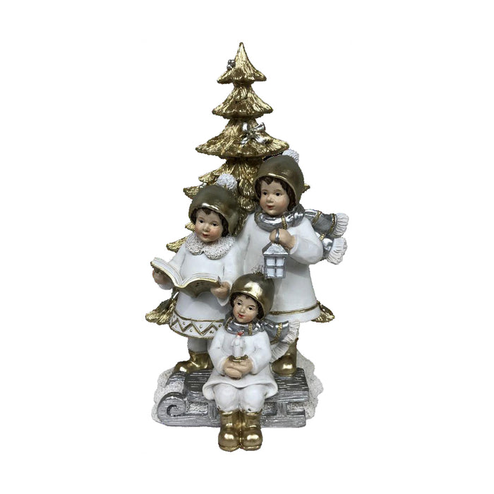Adorno Navideño DKD Home Decor Resina Niños (11,5 x 11,5 x 21 cm) (2 Unidades)
