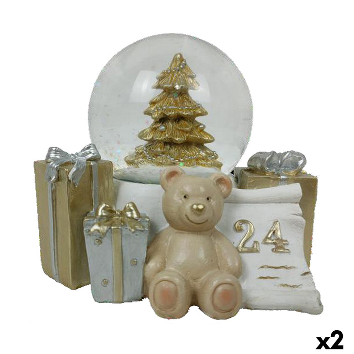 Adorno Navideño DKD Home Decor Resina Oso (11 x 9 x 9 cm) (2 Unidades)