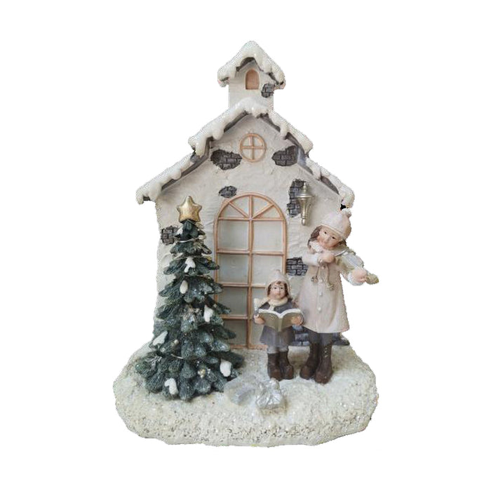 Adorno Navideño DKD Home Decor Resina Casa (16,5 x 9 x 21 cm) (2 Unidades)