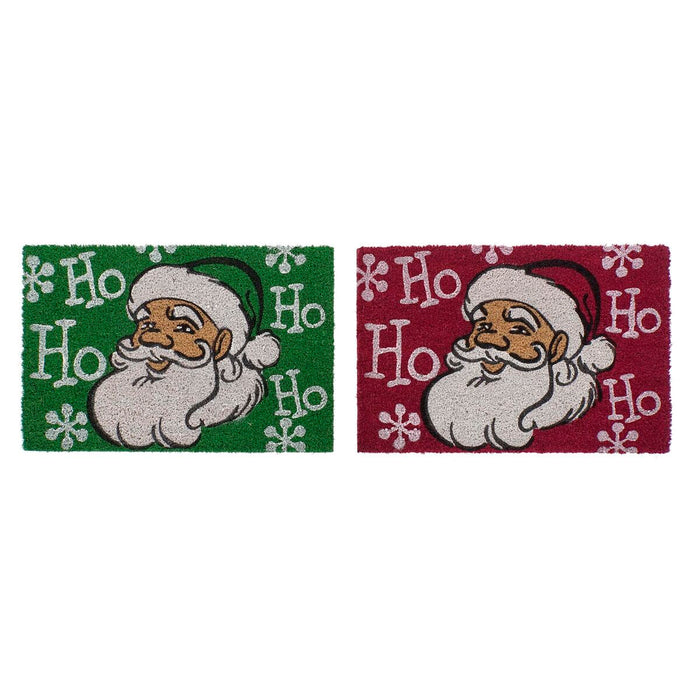 Doormat DKD Home Decor Christmas PVC Father Christmas Coconut Fibre (60 x 40 x 1,5 cm) (2 Units)