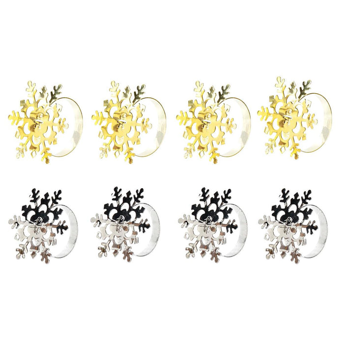 Napkin holder DKD Home Decor Set Metal Snowflakes (5 x 5 x 17 cm) (2 Units)