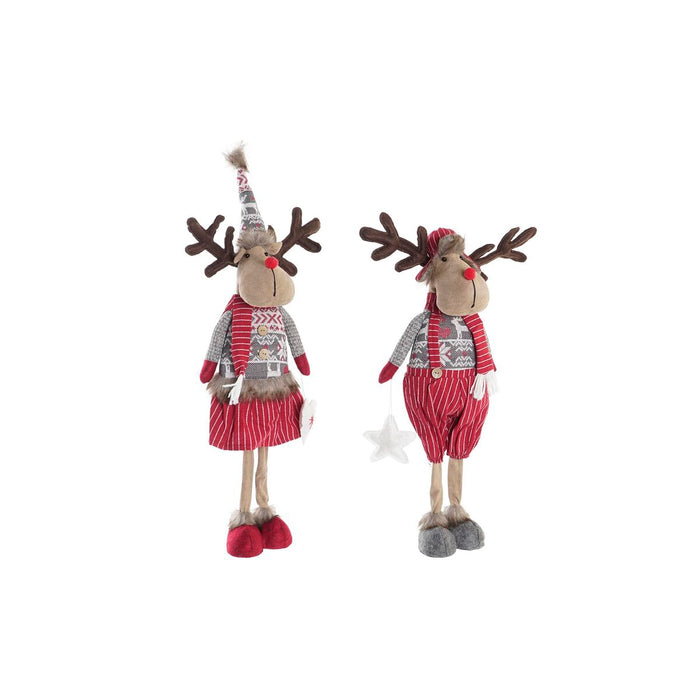 Figura Decorativa DKD Home Decor Navidad Reno Poliéster (20 x 10 x 58 cm) (2 Unidades)