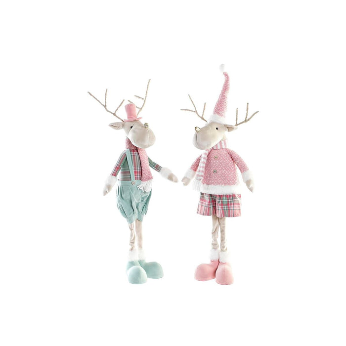 Adorno Navideño DKD Home Decor Reno Poliéster (20 x 17 x 60 cm) (2 Unidades)