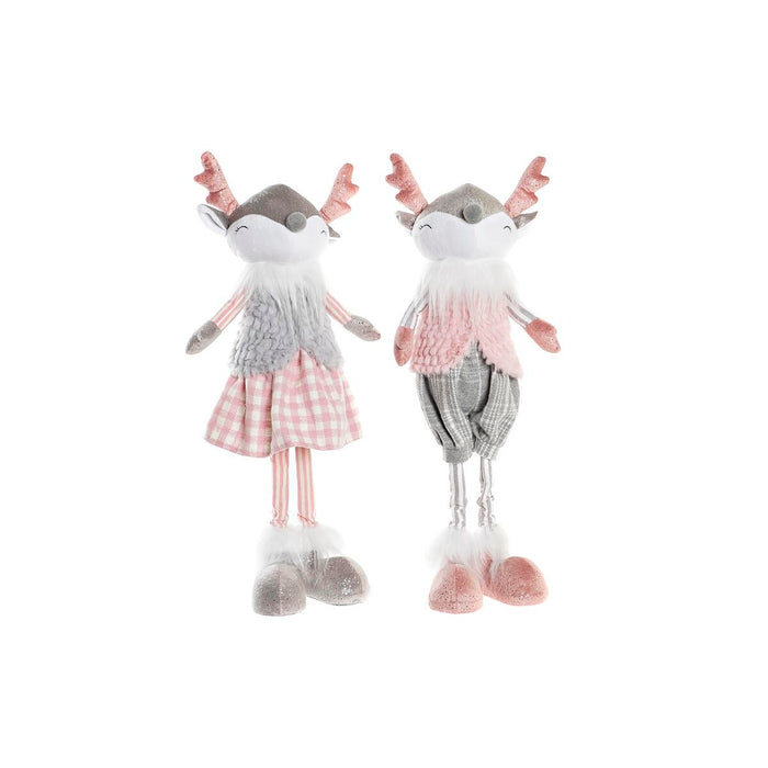 Figura Decorativa DKD Home Decor Navidad Animal Poliéster Ciervo (15 x 11 x 49 cm) (2 Unidades)