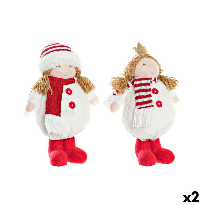 Figura Decorativa DKD Home Decor Navidad Muñeca Poliéster Niñas (17 x 11 x 28 cm) (2 Unidades)