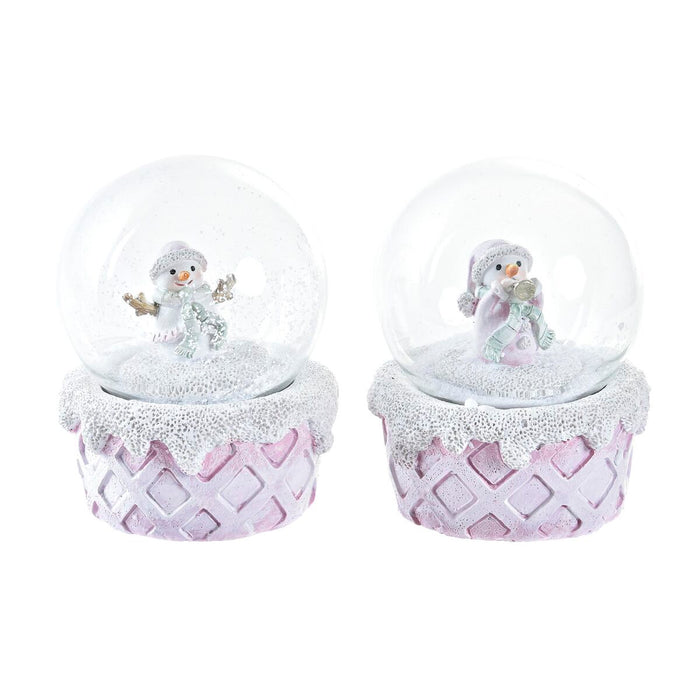 Bola de Navidad DKD Home Decor Cristal Resina (2 Unidades) (7 x 7 x 9 cm)