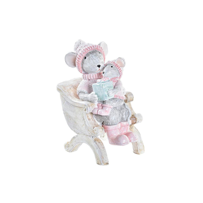 Adorno Navideño DKD Home Decor Ratón Resina (8 x 5,5 x 10 cm)