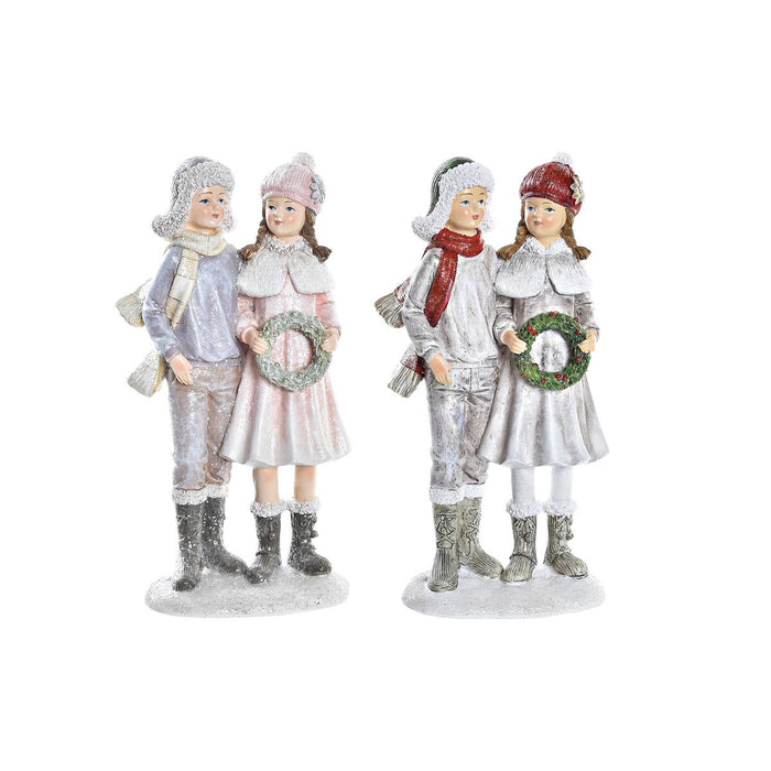 Adorno Navideño DKD Home Decor Resina Pareja (10,5 x 7 x 20,5 cm) (2 Unidades)