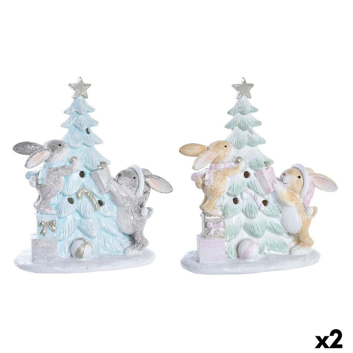 Décorations de Noël DKD Home Decor Arbre Résine (13,5 x 8 x 16 cm) (2 Unités)
