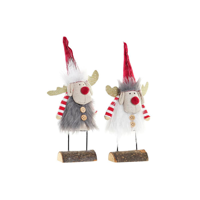 Adorno Navideño DKD Home Decor Poliéster Reno (8 x 5 x 23 cm) (2 Unidades)