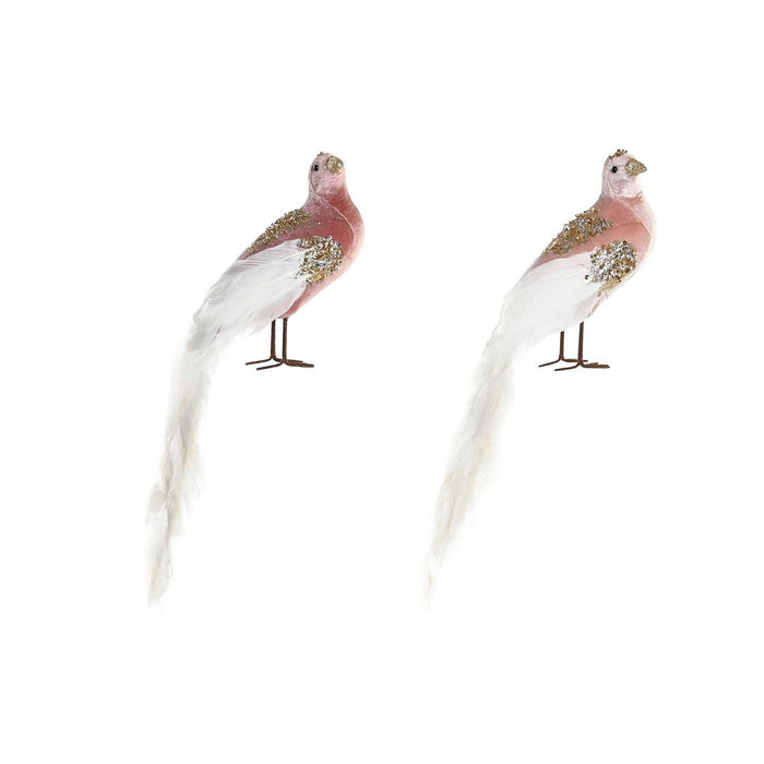 Adorno Navideño DKD Home Decor Poliéster Pájaro (20 x 9 x 46 cm) (2 Unidades)