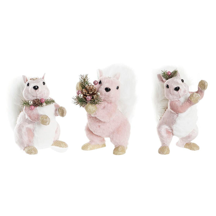 Adorno Navideño DKD Home Decor Poliéster Ardilla (13 x 16 x 21 cm) (3) (3 Unidades)