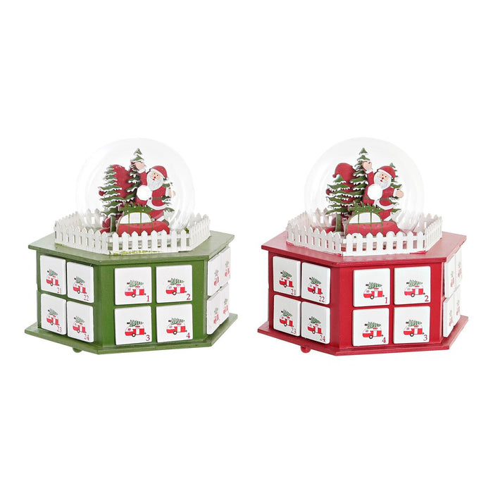 Advent Calendar DKD Home Decor Wood (22 x 19 x 20 cm) (2 Units)