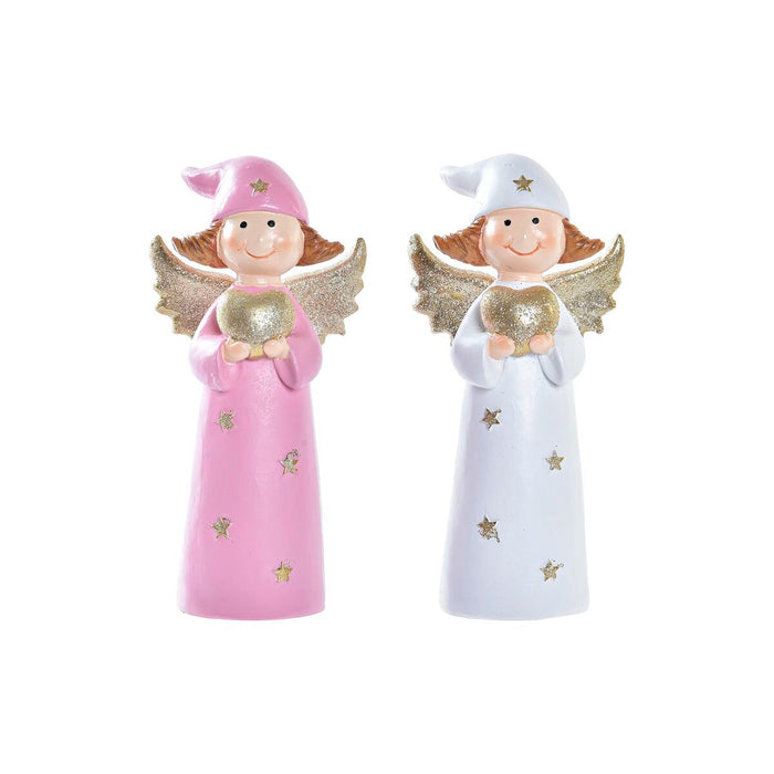 Adorno Navideño DKD Home Decor Porcelana Ángel (7 x 5 x 14 cm) (2 Unidades)