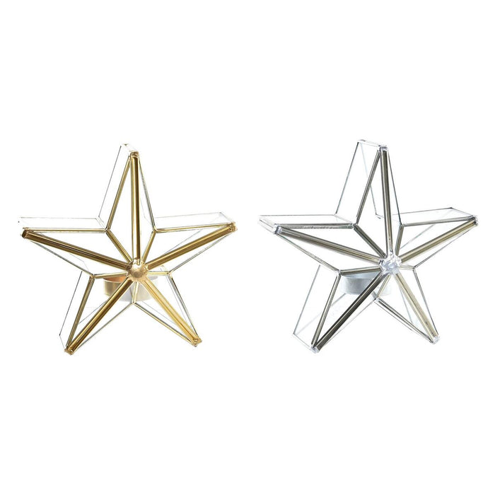 Portavelas DKD Home Decor Estrella (2 Unidades) (16 x 8 x 16 cm)