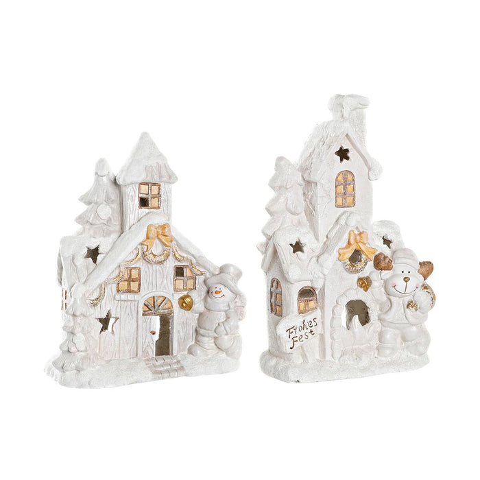 Adorno Navideño DKD Home Decor Casa Nevado Magnesio (38 x 21 x 45 cm) (2 Unidades)