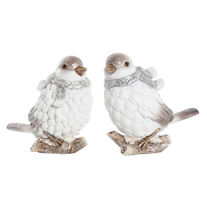 Adorno Navideño DKD Home Decor Resina Pájaro (13,5 x 7 x 12,5 cm) (2 Unidades)