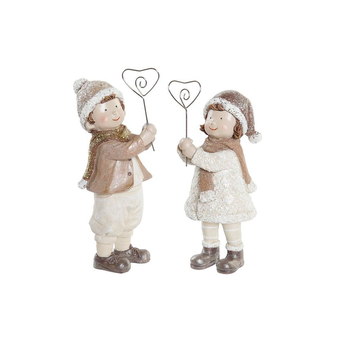 Adorno Navideño DKD Home Decor Resina Niños (9 x 6 x 19,5 cm) (2 Unidades)