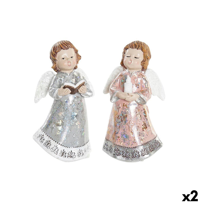 Décorations de Noël DKD Home Decor Résine Ange (7 x 5 x 13 cm) (2 Unités)