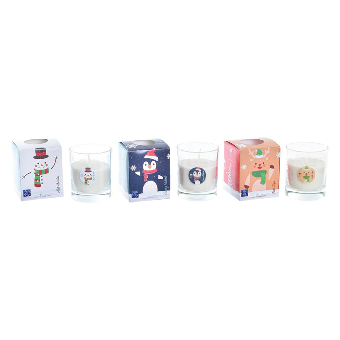 Vela DKD Home Decor Navidad Muñeco de Nieve (3 Unidades)