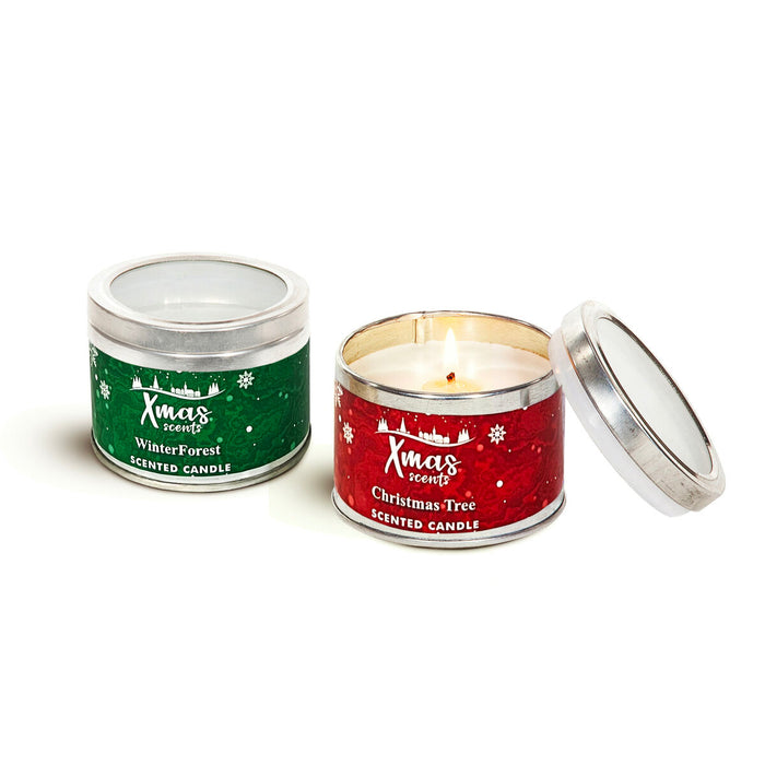 Candle Set DKD Home Decor Christmas (2 Units) (8 x 8 x 6 cm)