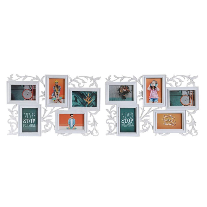 Marco de Fotos DKD Home Decor Cristal Blanco PP Urbano (52,5 x 2 x 35 cm) (2 Unidades)