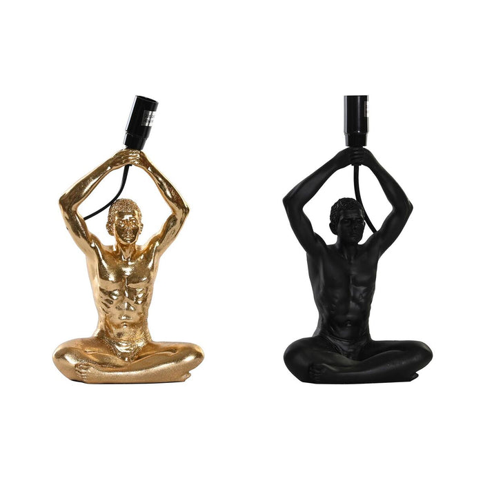 Lámpara de mesa DKD Home Decor 25W Negro Dorado Hombre 220 V Moderno (16 x 10,5 x 25 cm) (2 Unidades)