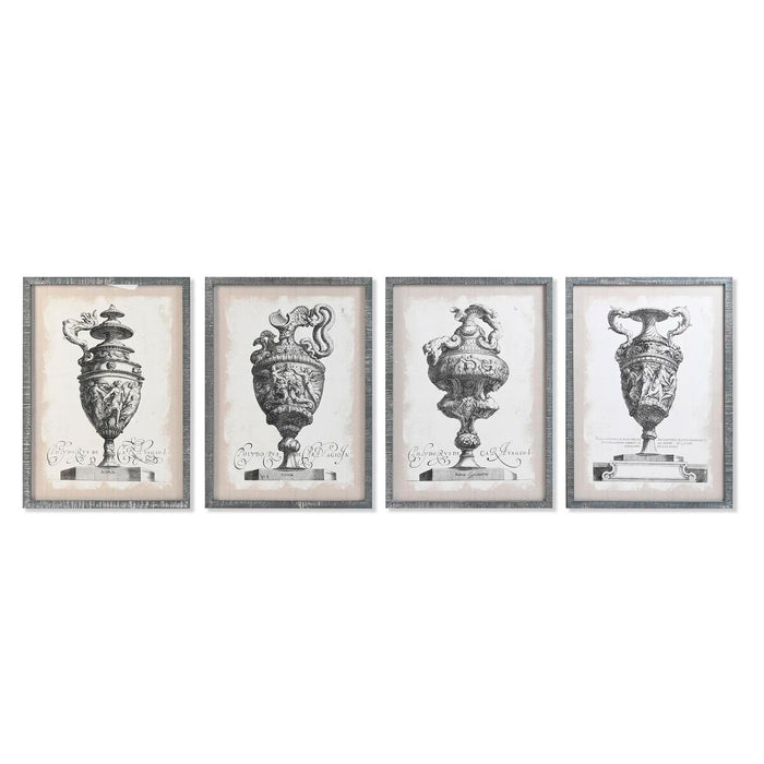 Cuadro DKD Home Decor Jarrón 50 x 2 x 70 cm Neoclásico (4 Piezas)
