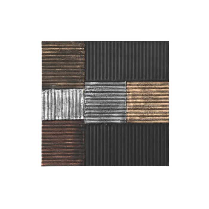 Decoración de Pared DKD Home Decor Negro Dorado Glamour Moderno Madera MDF (91 x 3 x 91 cm)