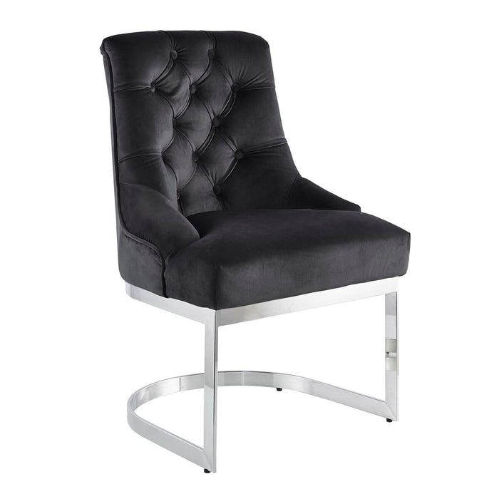 Chaise de Salle à Manger DKD Home Decor Noir Argenté 60 x 58 x 93 cm