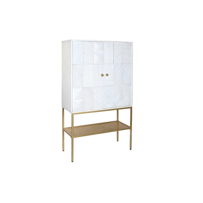 Aparador DKD Home Decor Dorado Metal Blanco Madera de mango (91 x 44 x 152 cm)