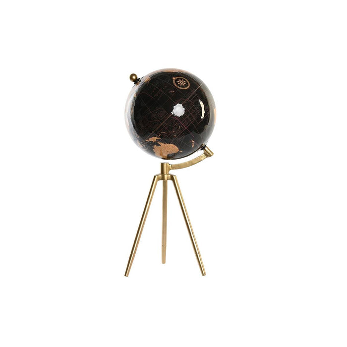 Mappamondo DKD Home Decor Nero Dorato Metallo 20 x 20 x 47 cm