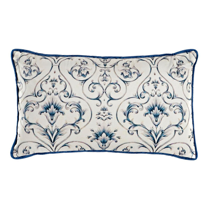 Cojín DKD Home Decor Azul 50 x 10 x 30 cm Flores