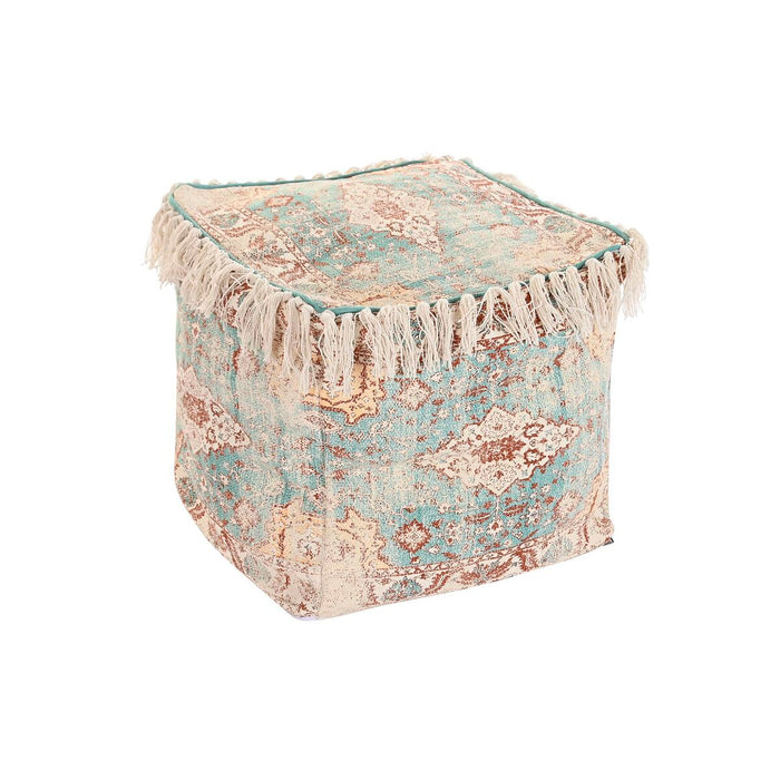 Cojín DKD Home Decor De suelo Marrón Verde Flecos Árabe 40 x 40 x 40 cm