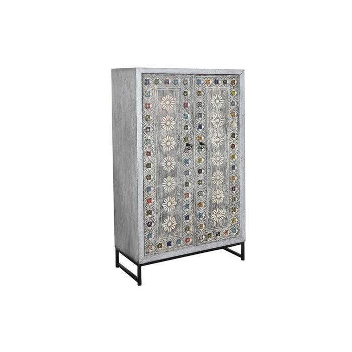 Cupboard DKD Home Decor Grey White Mango wood (90 x 38 x 150 cm)