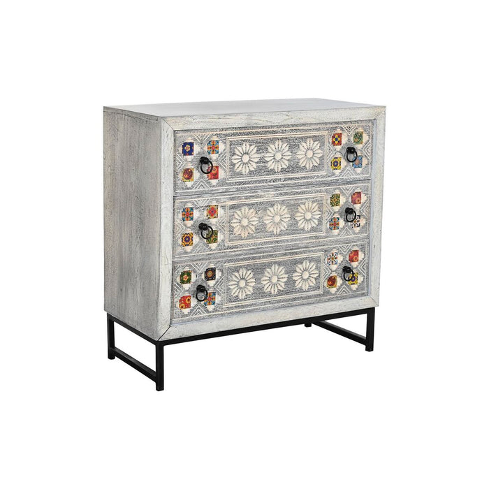 Chest of drawers DKD Home Decor Ceramic Grey White Mango wood (80 x 38 x 80 cm)