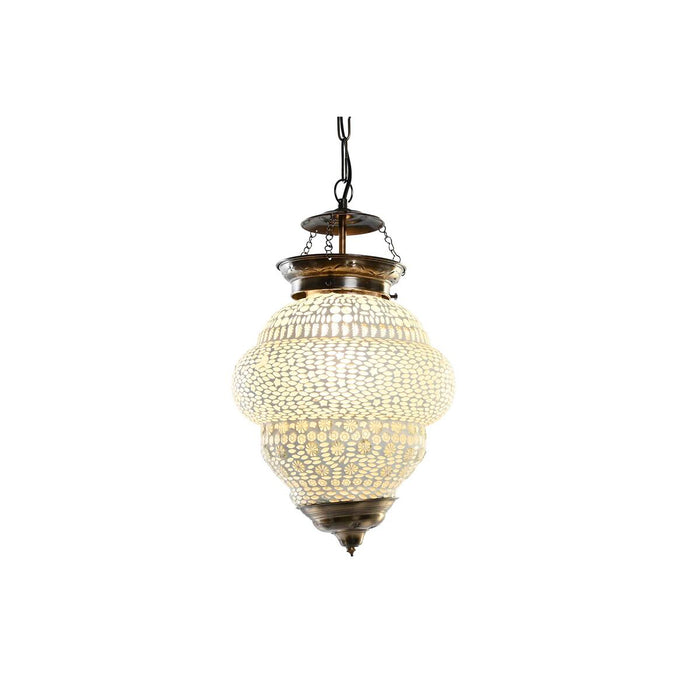 Lámpara de Techo DKD Home Decor Blanco Metal Cristal 25 W 23 x 23 x 33 cm