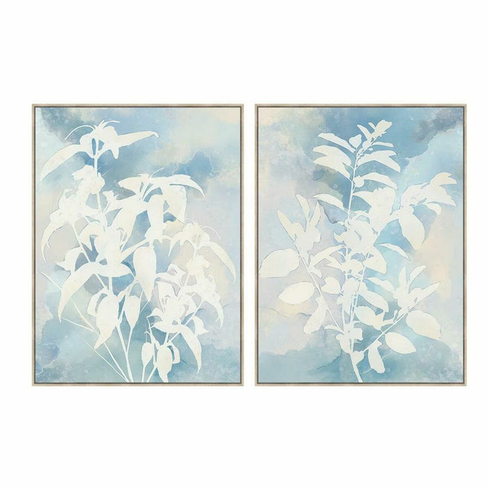 Cuadro DKD Home Decor 90 x 4 x 120 cm Hoja de planta Escandinavo (2 Unidades)