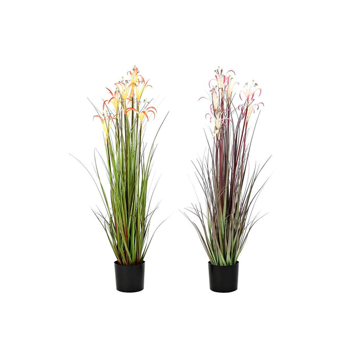 Planta Decorativa DKD Home Decor Metal Naranja Burdeos PVC Lirios (25 x 25 x 88 cm) (2 Unidades)