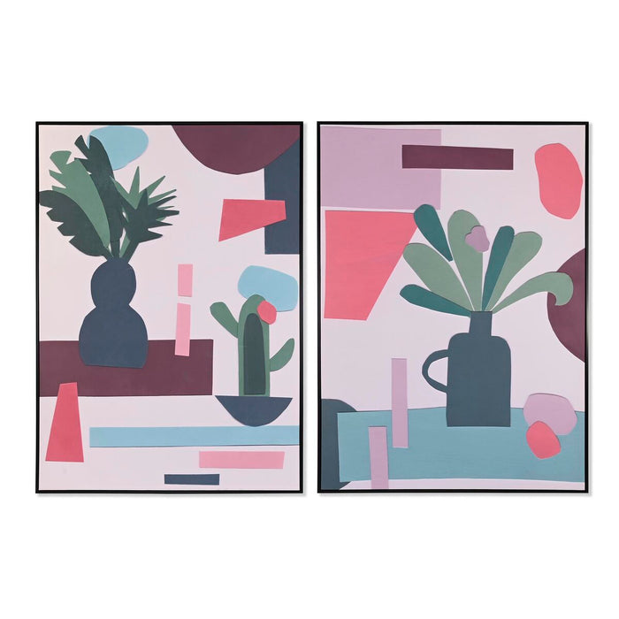 Cuadro DKD Home Decor 103 x 4,3 x 143 cm Jarrón Escandinavo (2 Unidades)