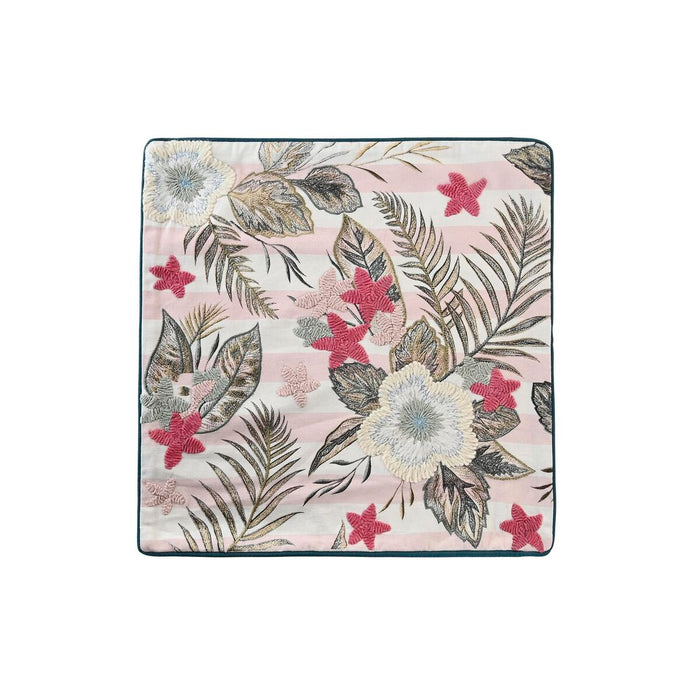 Cushion cover DKD Home Decor Pink Green Tropical 50 x 1 x 50 cm