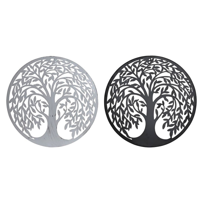 Decoración de Pared DKD Home Decor Árbol Metal Tradicional (2 Unidades) (40 x 1 x 40 cm)