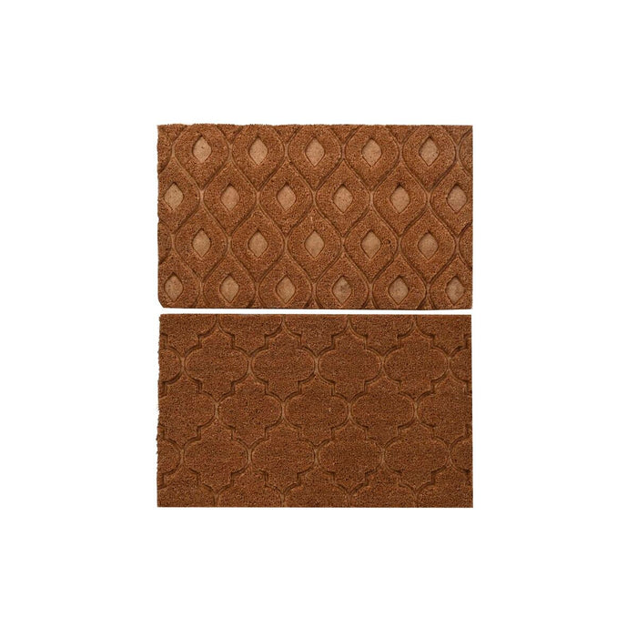 Felpudo DKD Home Decor Marrón Goma Coco (75 x 45 x 2,3 cm) (2 Unidades)