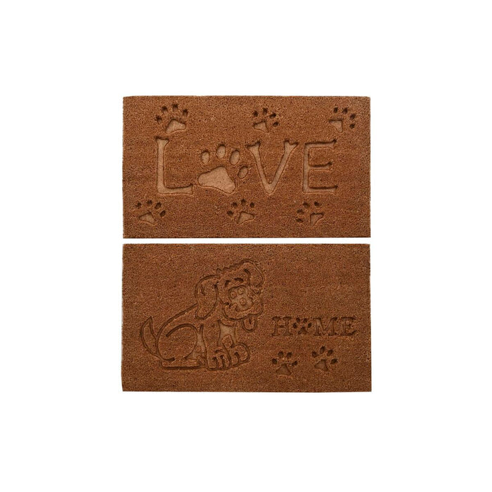 Felpudo DKD Home Decor Marrón Goma Coco (75 x 45 x 2,3 cm) (2 Unidades)