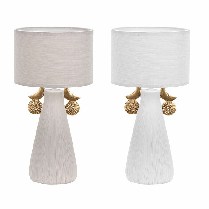 Lampe de bureau DKD Home Decor Céramique Polyester (22 x 22 x 44 cm) (2 Unités)