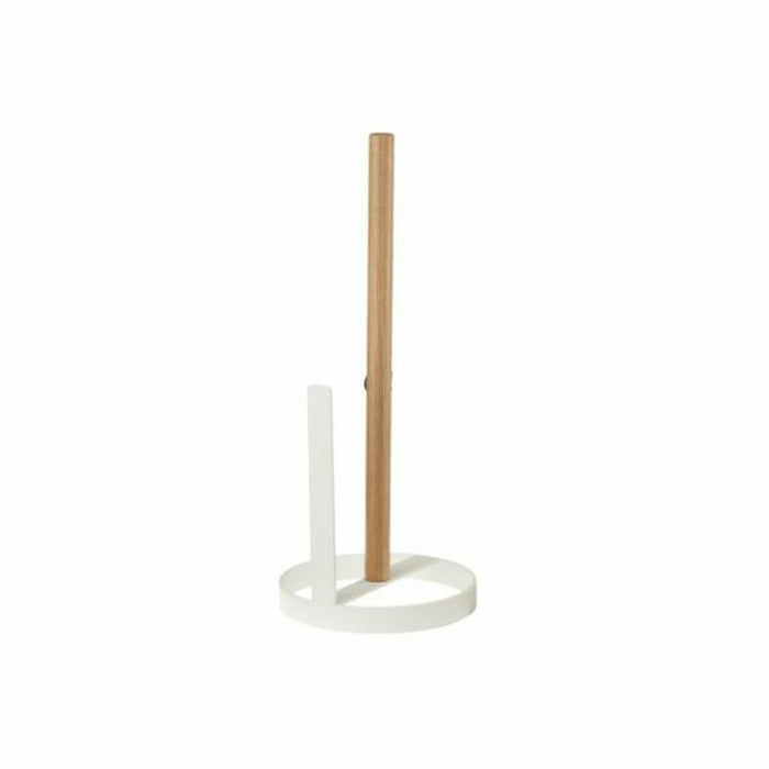 Portarrollo de Papel de Cocina DKD Home Decor 13 x 13 x 31,5 cm Natural Metal Blanco Pino