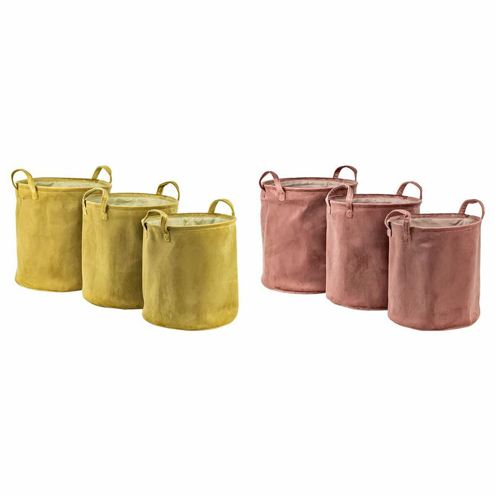 Juego de Cestas DKD Home Decor Poliéster 38 x 38 x 40 cm (2 Unidades)