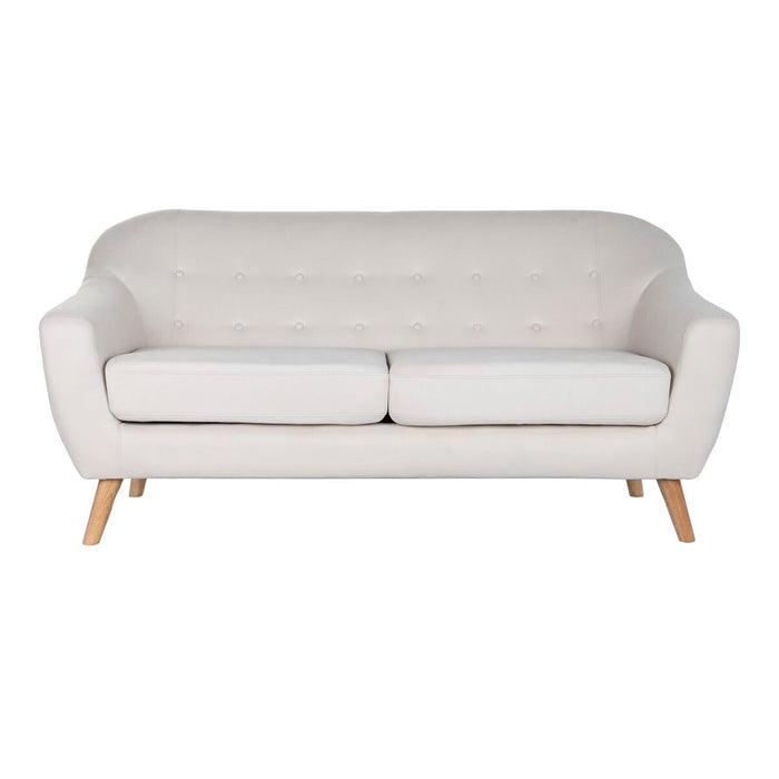 Sofá DKD Home Decor Natural Poliéster Madera de caucho Crema (172 x 82 x 82 cm)